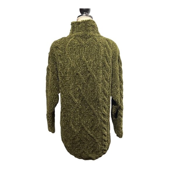 Vintage Express Tricot M Hand Knitted Sweater Mock Neck Cable‎ Knit Detail Y2K - Picture 3 of 8